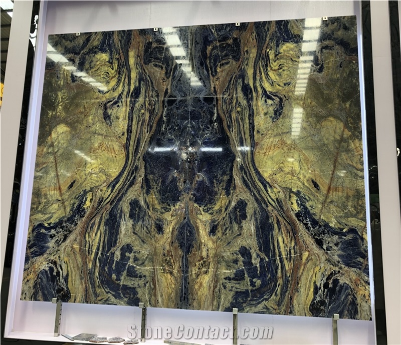 Luxurious Blue Azul Bahia Brazil Marble Slab