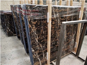 Polished Portoro Afghanistan Marble Slabs for Wall, Afghan Nero Portoro Marble