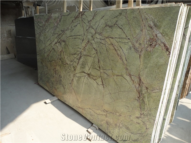 Rain Forest Green Marble Slabs & Tiles