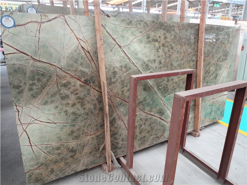 Rain Forest Green Marble Slabs & Tiles