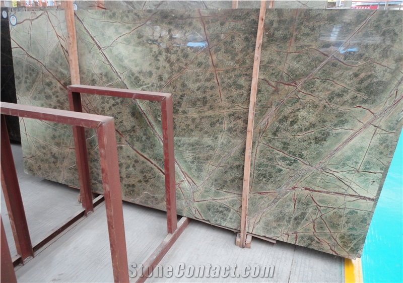Rain Forest Green Marble Slabs & Tiles