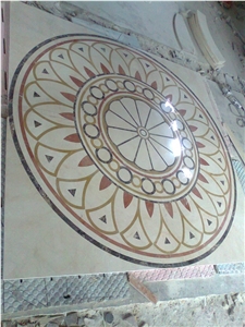 Round Marble Floor Marble Waterjet Medallions