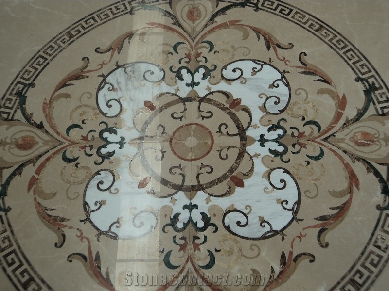Water-Jet Design Composite Marble Medallion