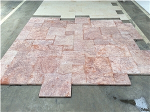 Red Travertine French Pattern
