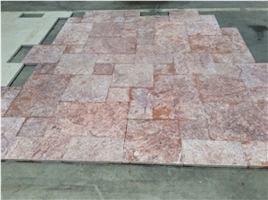 Red Travertine French Pattern
