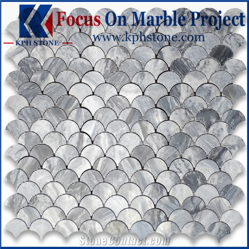 Bardiglio Gray 1x3 Herringbone Mosaic Tile