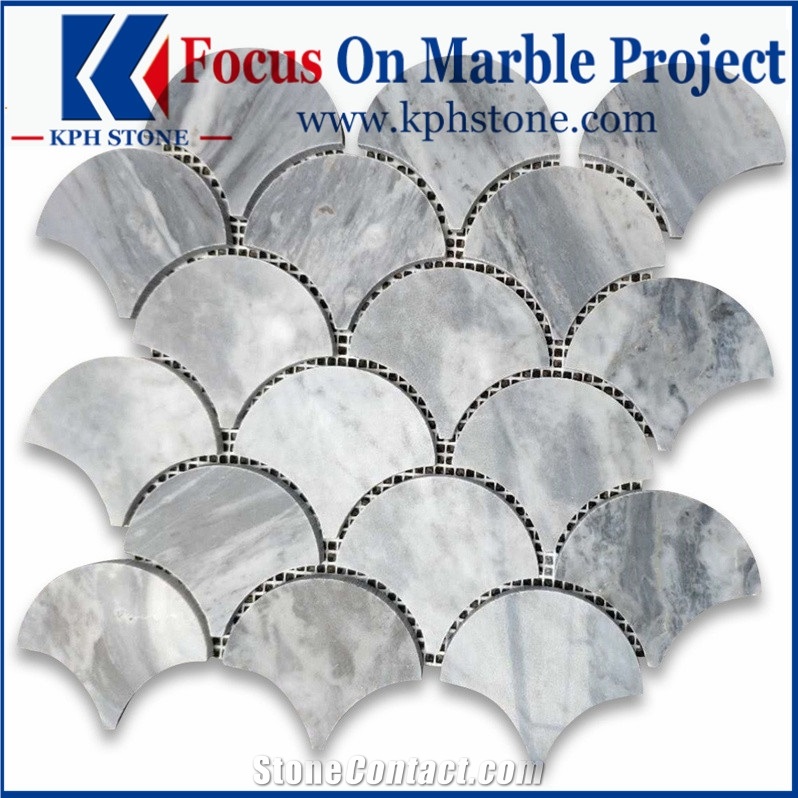 Bardiglio Gray 1x3 Herringbone Mosaic Tile