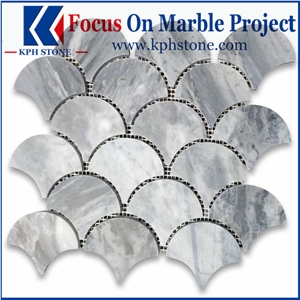 Bardiglio Gray 1x3 Herringbone Mosaic Tile