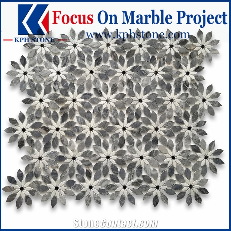Bardiglio Gray 1x3 Herringbone Mosaic Tile