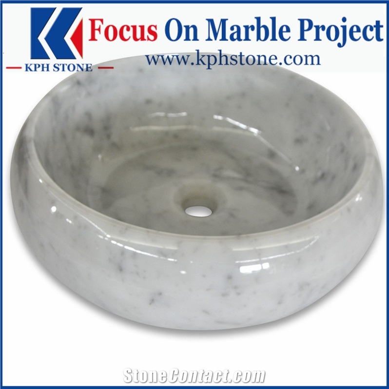Carrara 17 Inch Round Bowl Vessel Basin Sink