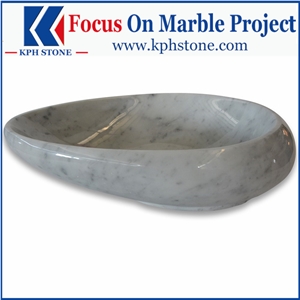 Carrara Marble 20 Drop Shaped Vessel Basin Sink
