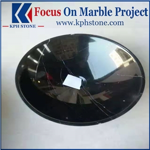 Dark Emperador Marble Round Vessel Basin Sink