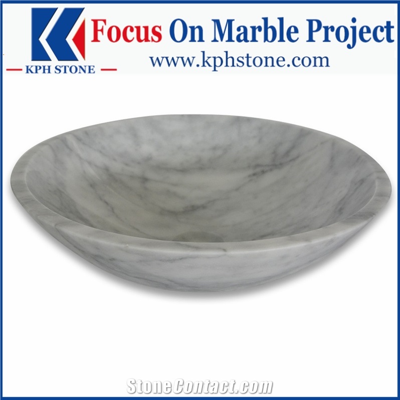 Dark Emperador Marble Round Vessel Basin Sink