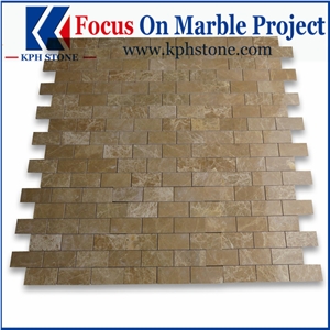 Emperador Light Grand Brick Subway Mosaic Tile