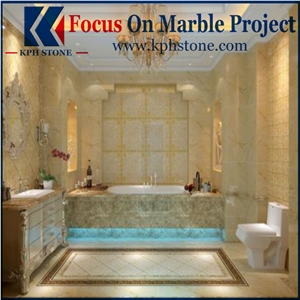 Golden Goose Marble Tile Bathroom
