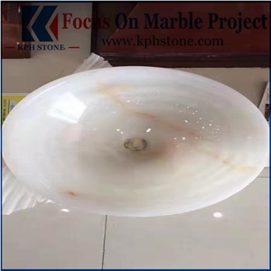 Light White Green Onyx Wash Basins Sinks