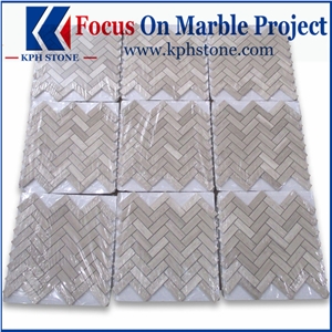 Marble Hexagon Mosaic - Wooden White 2" Hexagon