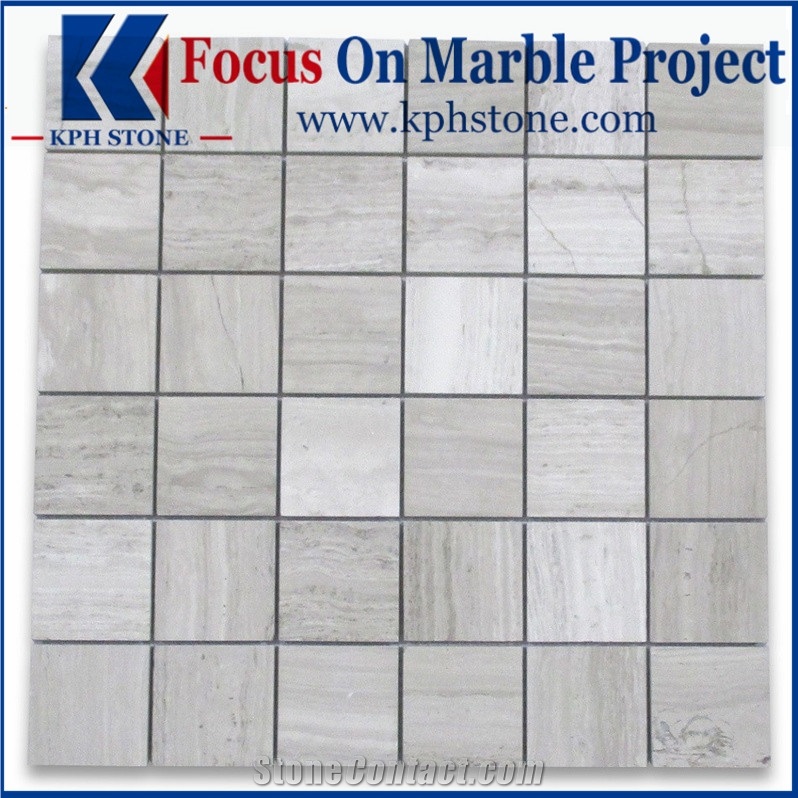 Marble Hexagon Mosaic - Wooden White 2" Hexagon