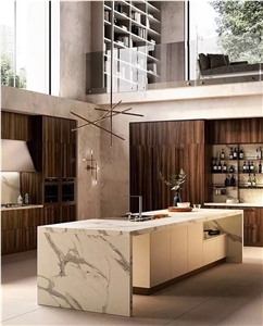 Marmo Calacatta Blanco Marble Kitchen Island Tops