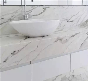 Milk White Marble Bathroom Vanity Tops