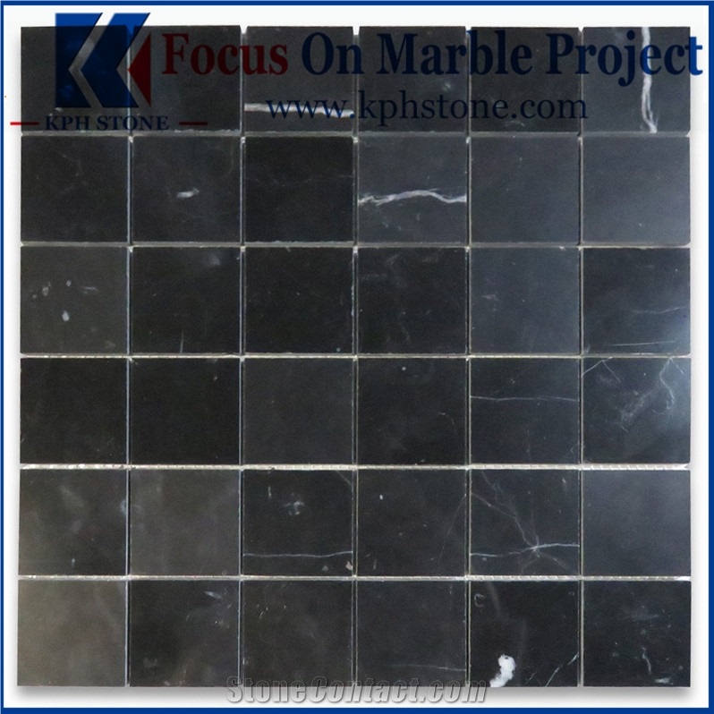 Nero Marquina 3/4" Penny Round Honed Mosaic
