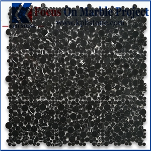 Nero Marquina Marble Medium Brick Mosaic Tiles