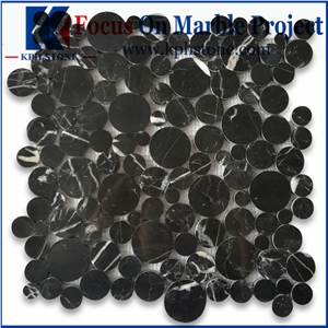 Nero Marquina Marble Medium Brick Mosaic Tiles