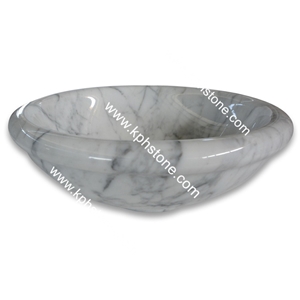 Nero Marquina Marble Round Vessel Basin Sink