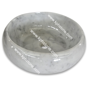 Nero Marquina Marble Round Vessel Basin Sink