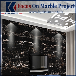 Nero Portoro Marble Background Slab