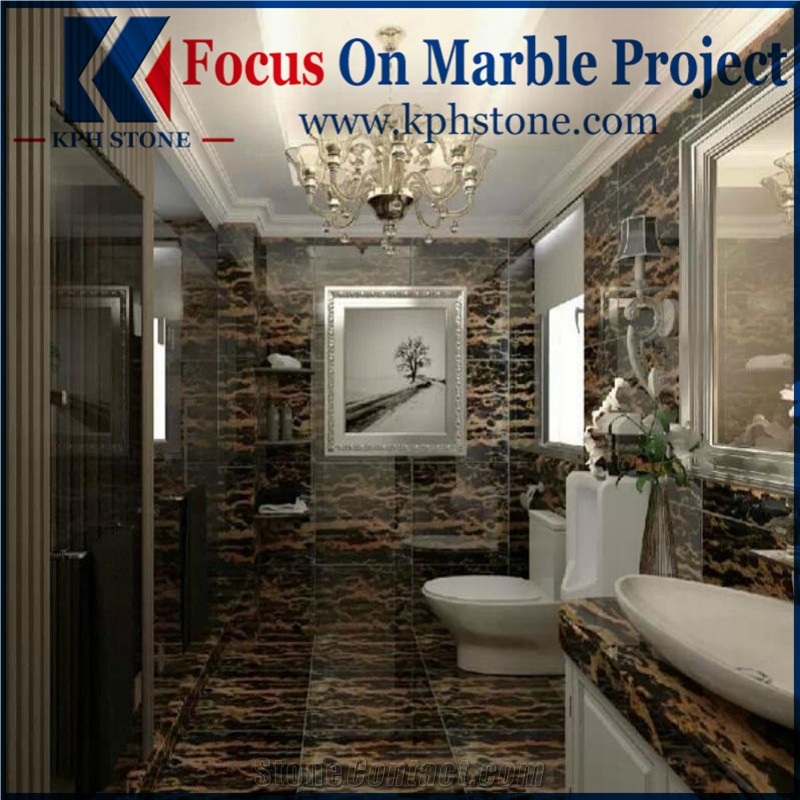 Nero Portoro Marble Background Slab