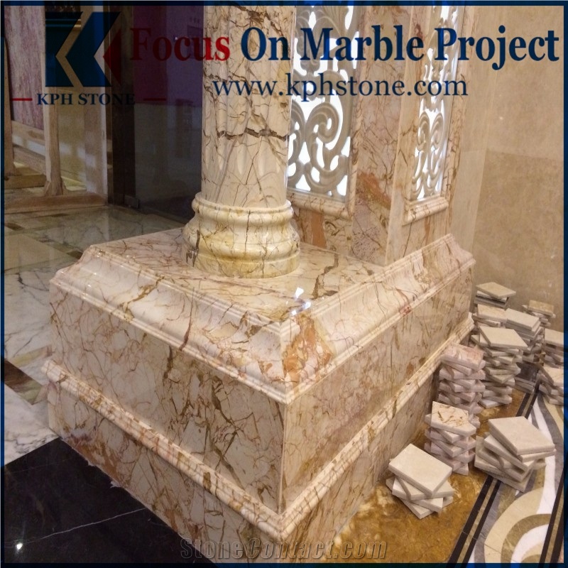 Picasso Gold Marble Column Bases