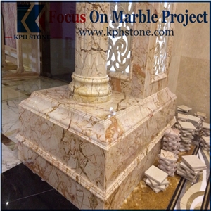 Picasso Gold Marble Column Bases