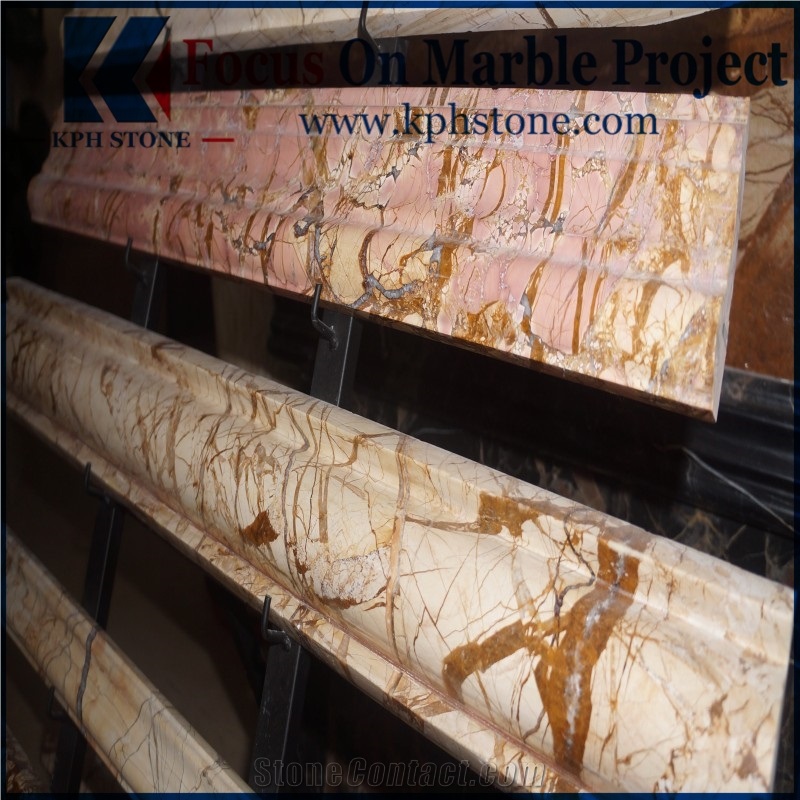 Picasso Gold Marble Column Bases