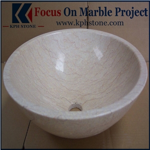 Sunny Gold Marble Round Basin Sinks