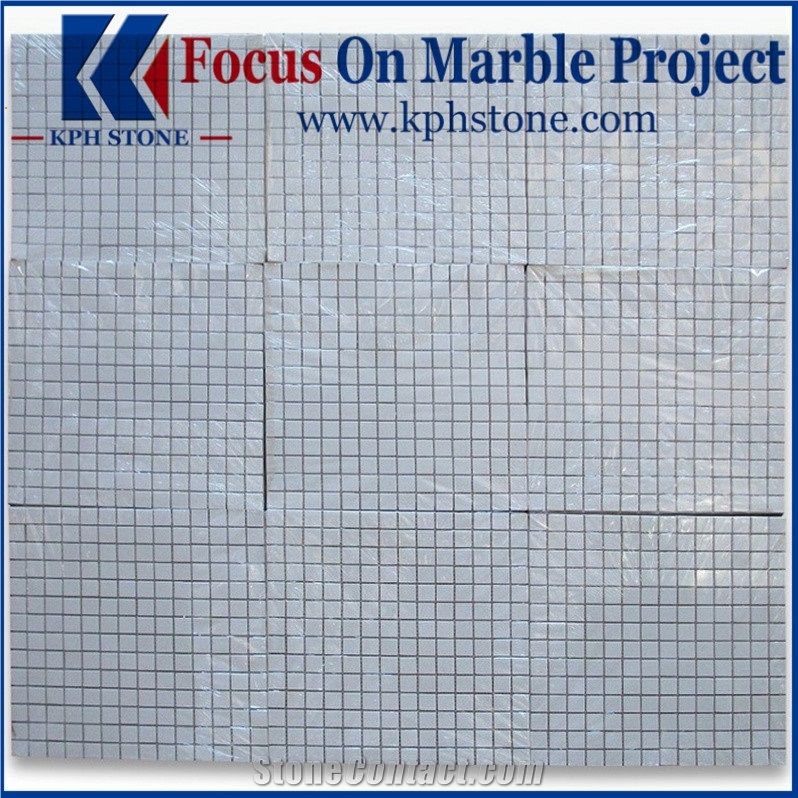 Thassos White 3/4 Inch Quarter Round Mosaic Tile