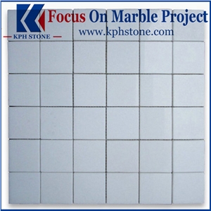 Thassos White 3/4 Inch Quarter Round Mosaic Tile
