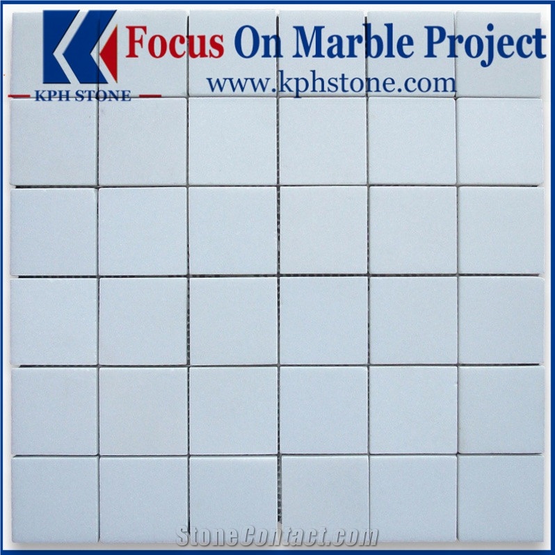 Thassos White 3/4 Inch Quarter Round Mosaic Tile