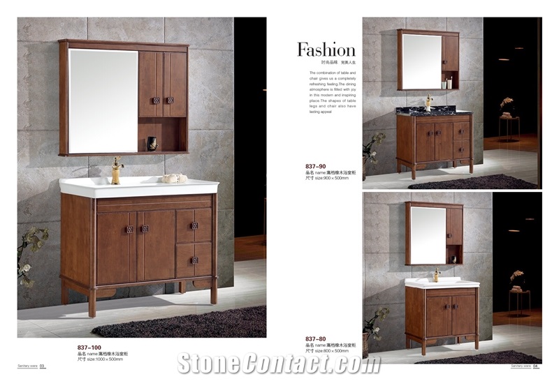 Quartz Stone Countertop Bathroom Cabinet Design