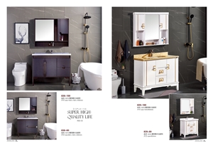 Quartz Stone Countertop Bathroom Cabinet Design