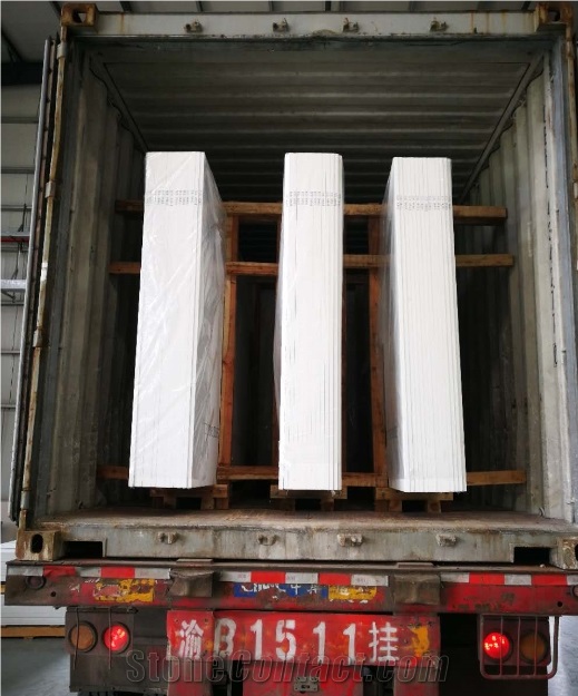 White Solid Surface Quartz Engineered Stone Slabs