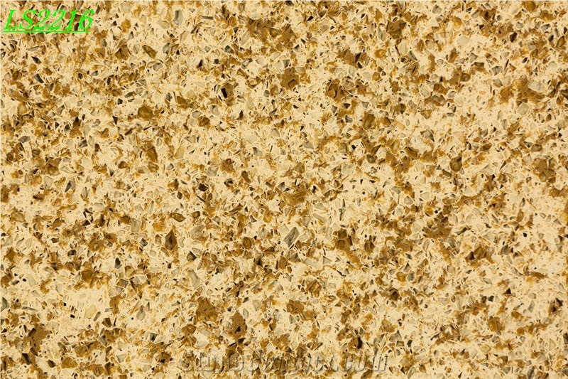 Yellow Artificial Quartz for Kitchen Countertop