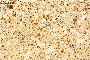Yellow Artificial Quartz for Kitchen Countertop