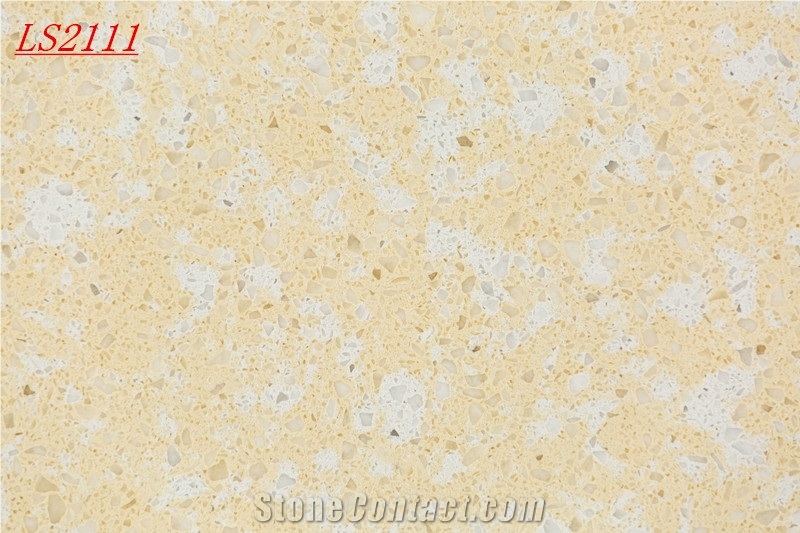Yellow Artificial Quartz for Kitchen Countertop