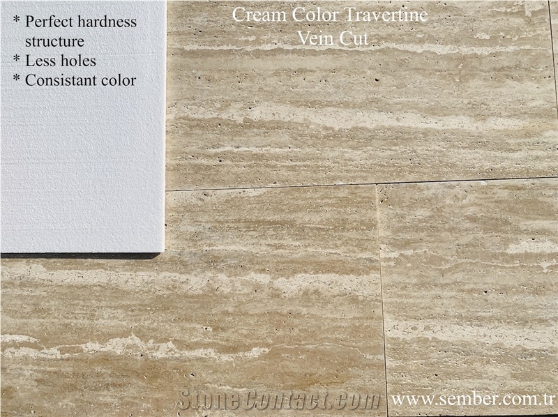 Cream Color Travertine Vein Cut