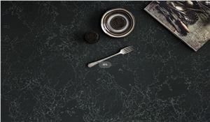Black Cararra Quartz Slab