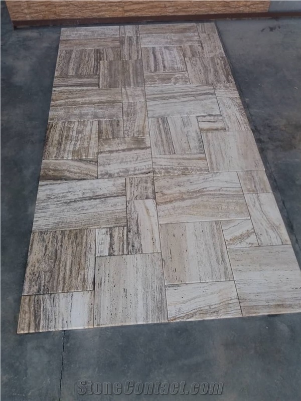 Silver Travertine Tiles,Versailles French Pattern