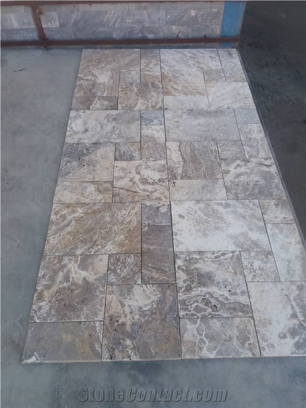 Silver Travertine Tiles,Versailles French Pattern