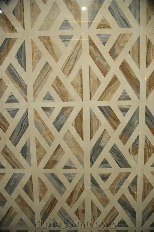 Italian Carrara White Marble Floor Mdallion