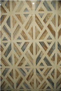 Italian Carrara White Marble Floor Mdallion